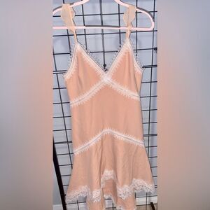 X by NBD Paris Dress in Blush with white trim EUC